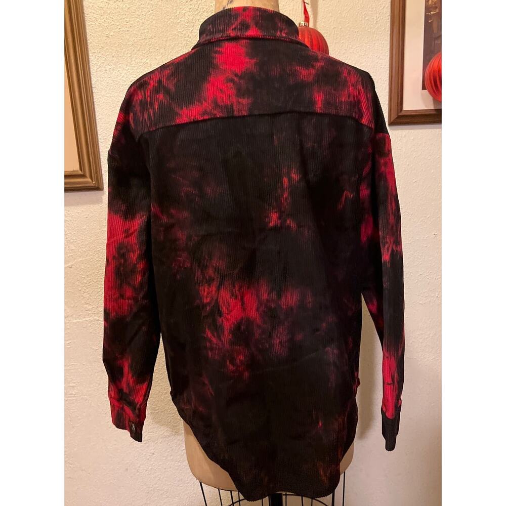 Woman’s Corduroy Tie Dye Button Down Shacket Jacket NWOT Size M - Picture 7 of 11